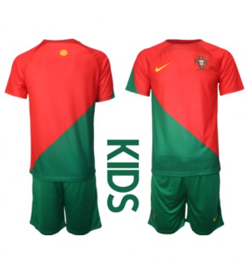 Portugal Hemmakläder Barn VM 2022 Kortärmad (+ Korta byxor)